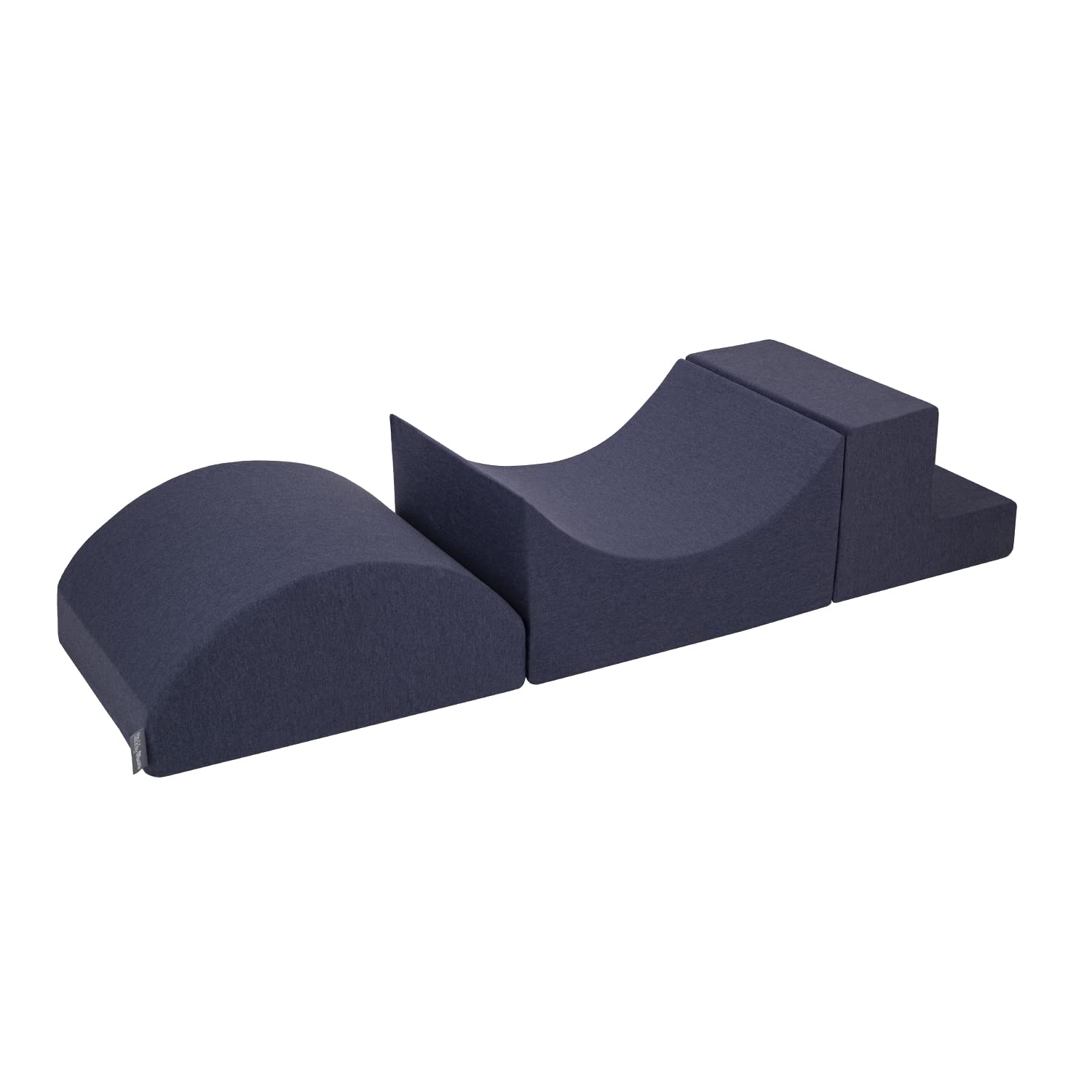 KiddyMoon Foam Playground For Kids Obstacle Course For Children Montessori Toy For Babies Soft Construction Blocks Element, Halfshaft/Ramp/Step, Made In The EU, Darkblue:-