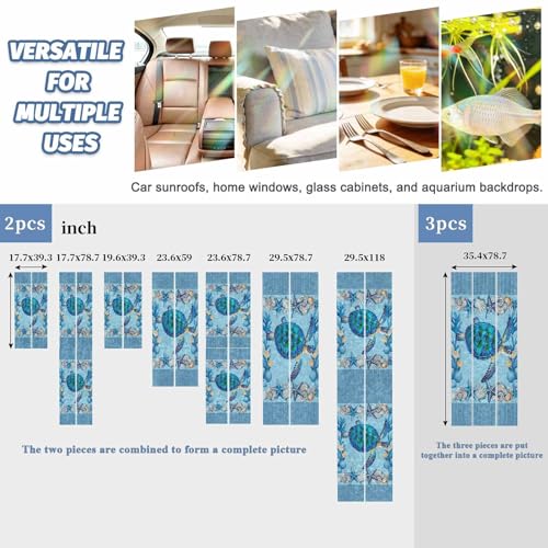 Película Decorativa para Ventana Azul 17.7" x 39.3" 2 Piezas miniatura 5