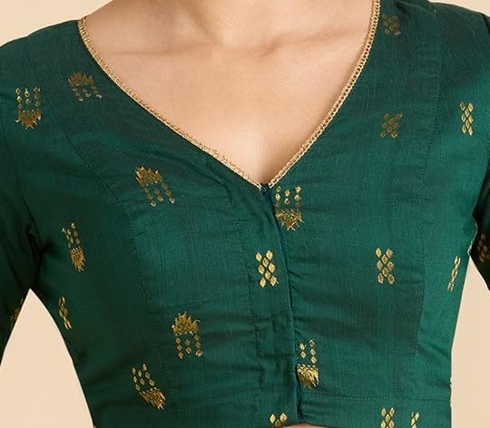 Image of Studio Shringaar Women's Handloom Cotton Silk Readymade Saree Blouse