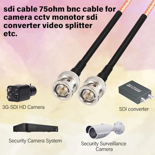 Image of XRDS -RF SDI Cable 5ft, Flexible 3G HD-SDI Cables, BNC to BNC Video Cable 75 Ohm RG179 Extension Cable for 4K 1080P 3G-SDI Camera Monitor Vedio Recorder HDMI Converter