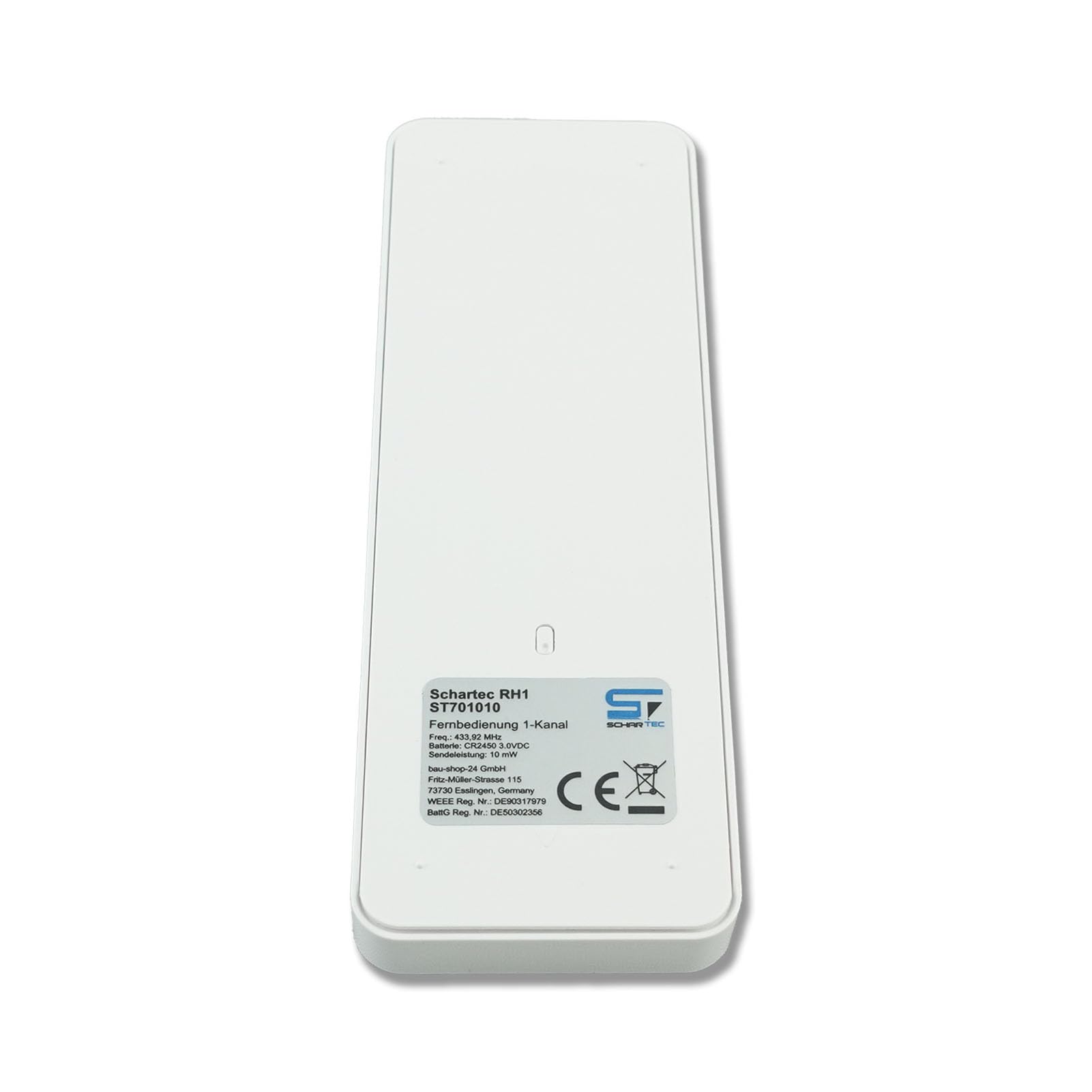SCHARTEC Télécommande pour volets roulants 1 canal avec support mural – Émetteur manuel RH1 – Interrupteur radio pour volets roulants – Émetteur radio – Commande radio – Moteur de volet roulant