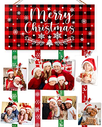 Christmas Card Holder Picture Frames Collage Wall Decor Christmas Card Display Hanging Picture Board with 30 Photo Clips, Picture Holder Farmhouse Merry Christmas Sign for Bedroom Living Room Kitchen Christmas Card Holder Picture Frames Collage Wall Decor Christmas Card Display Hanging Picture Board with 30 Photo Clips, Picture Holder Farmhouse Merry Christmas Sign for Bedroom Living Room Kitchen