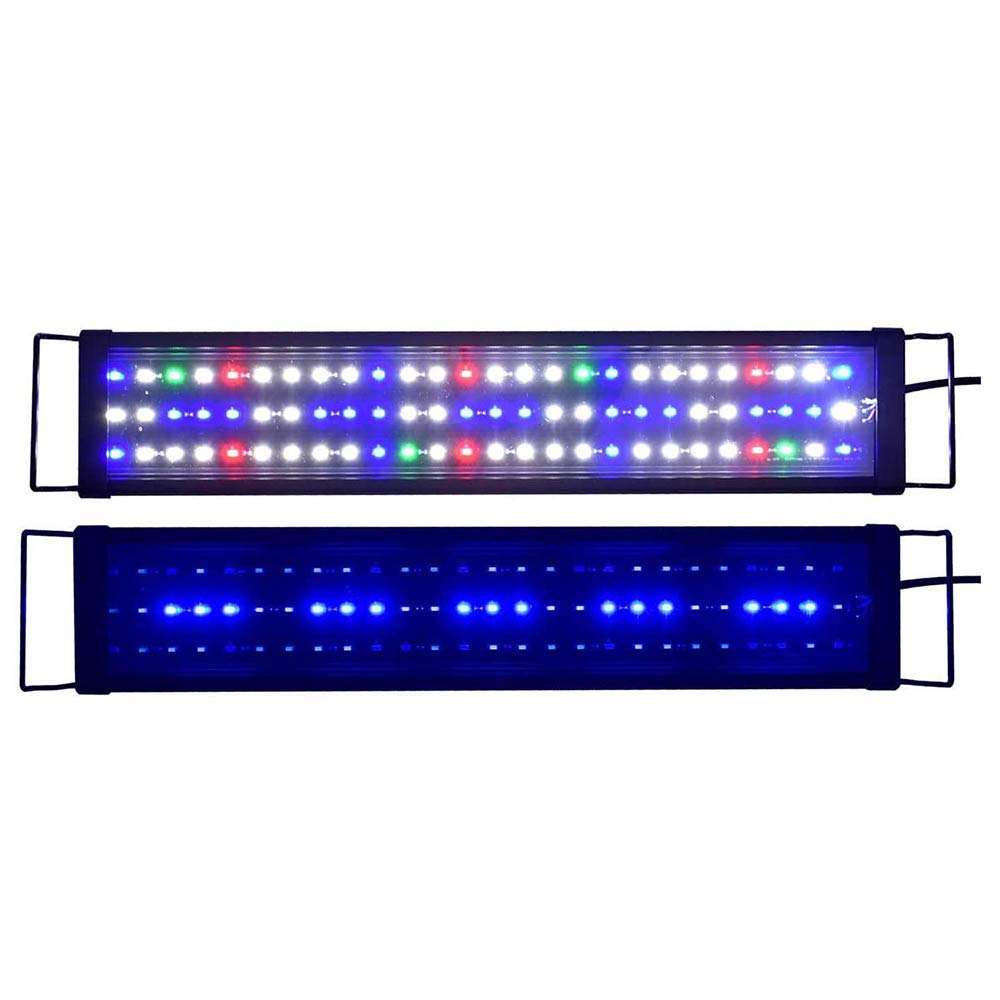 Luz LED Acuario,Lámpara de Acuario 78LED Blanco Azul Rojo Verde luz Iluminacion para Acuarios Plantados Lampara Luz de Acuario Soporte Ajustable de 60~80cm para El Tanque de Peceras