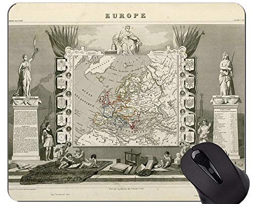 Tapis de souris motif carte d'Europe 190730-009 300 * 250 * 3 mm Yt8
