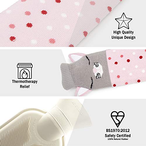 CityComfort Extra lange warmwaterkruik met deksel | Extra grote leuke 2 liter warmwaterkruid eenhoorn of kattenontwerp… - Image 4