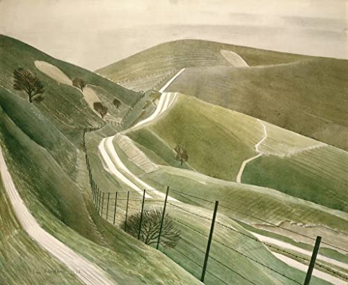 Chalk Paths poster sur toile fine art Eric Ravilious 50x70cm