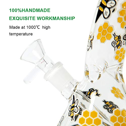 Horns Bee Glass Decorative Bottle Yellow Bee (Luminous) - Thumbnail 2