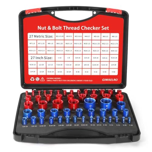 54 PCS Detachable Thread Checker, Double Etched, 27 Inch &amp; 27 Metric Thread Gauge