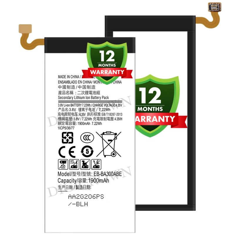 Image of Original EB-BA300ABE Battery Compatible for Samsung Galaxy A3 (SM-A300F) - (1900mAh) - 1 Year Warranty DF7