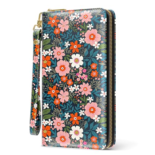 Image of Aiawoxc Womens Wallet, RFID Wristlet Wallets for Women, Ladies Clutch Purses, Large Travel Card Holder with Phone Holder | RFID