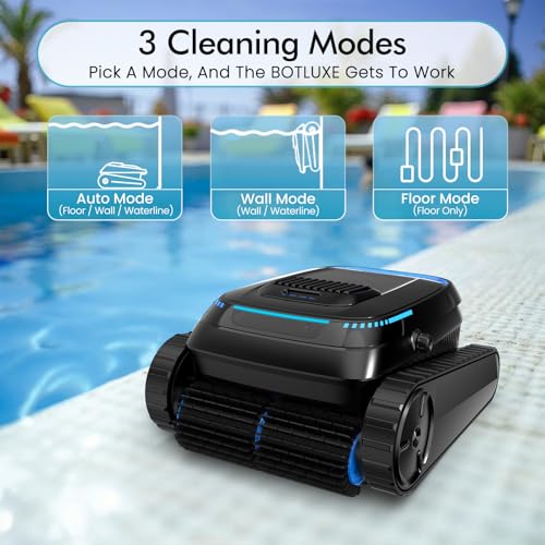 Image of Cordless Pool Robot Vacuum for Inground Pools, 5000 GPH Powerful Suction Robotic Pool Cleaner, Wall Climbing & Waterline Scrubbing, Smart Navigation for Floor /Wall /Waterline