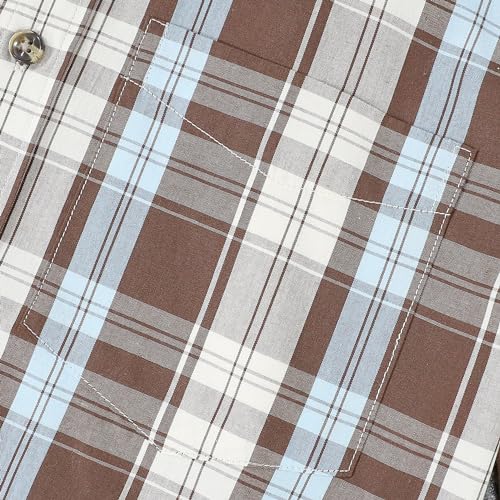 Image of Dubinik Mens Short Sleeve Button Down Shirts Soft Breathable Summer Vintage Regular Fit Lightweight Men's Casual Shirt