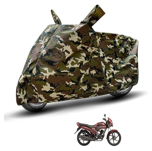 Image of Auto Hub Waterproof Bike Cover Compatible with Dream Yuga Dustproof, UV Protection Two Wheeler Bike Dream Yuga Cover - Army Print