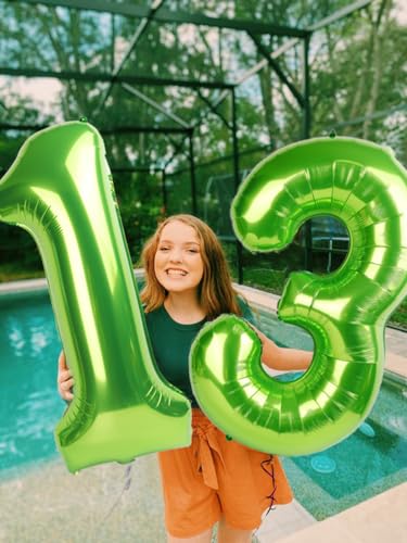 Image of Number 1 Balloons, 40In Green Balloons for Party Birthday Decorations | Eye-catching Appearance, Perfect Decorative Centerpieces, Convenient Self-sealing Structure, Widely for Various Occasions
