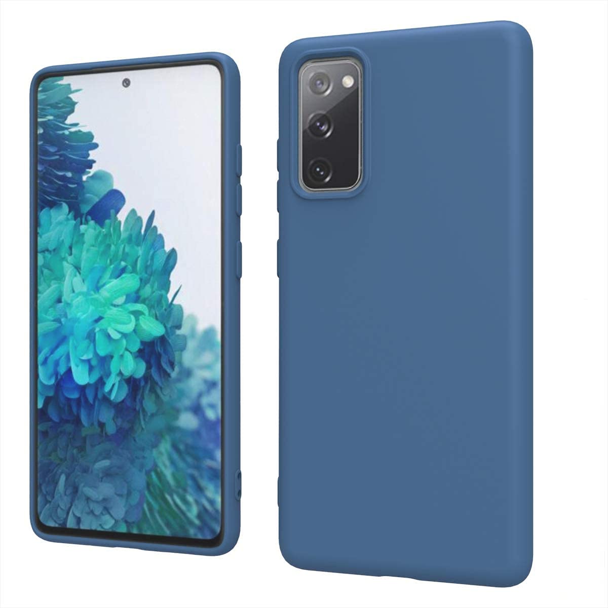 A.MSamsung Galaxy S20 fe case cover | Soft silicone Material Anti Scratch | Anti-fingerprint Lightweight 360 Protective Case. (Blue)