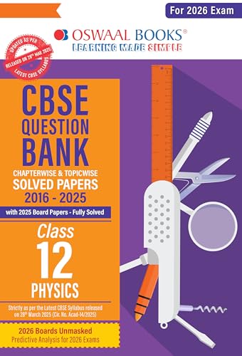 Oswaal CBSE Question Bank Physics For Class 12 | Based On Latest ...