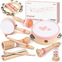 Kids Musical Instruments Baby Musical Instrument Toddler Toys Wooden Toys Baby Maracas Percussion Drum Instruments Musical Toys Sensory Toys for Boys Girls Gift