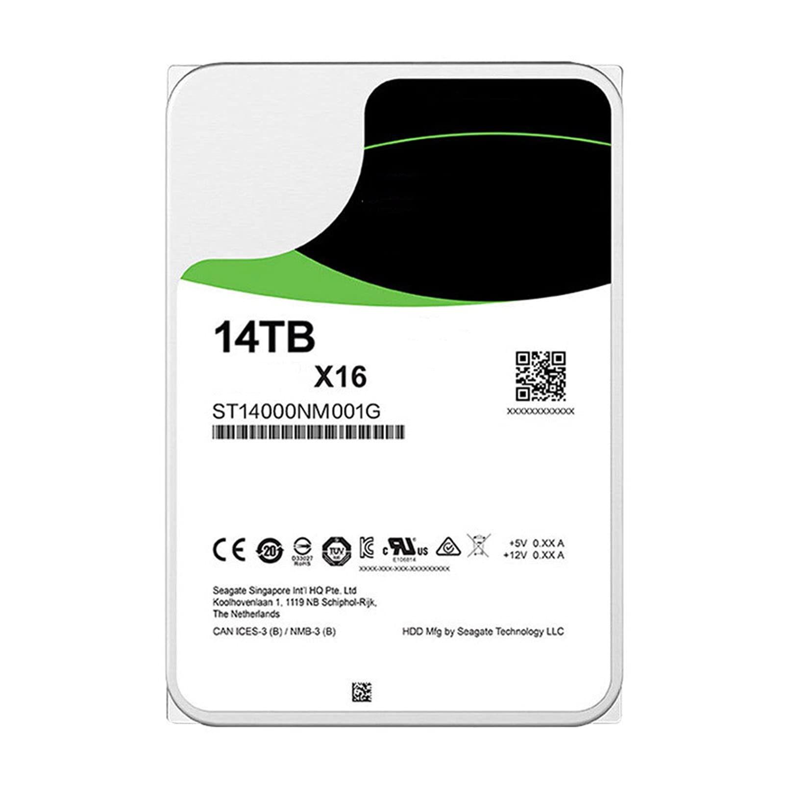 Disque Dur d'entreprise 3,5" 14 to 7200 TR/Min SATAIII 6 Go/s 256 Mo de Cache SMechanical Hard Disk ST14000NM001G