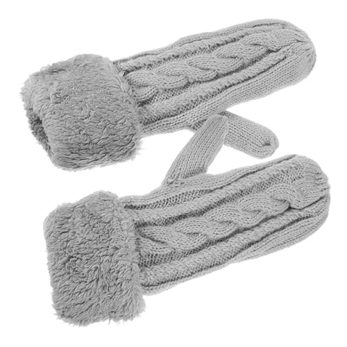 CALLARON Thickened Winter Gloves Warm Lining Knit Mittens Adult Winter Gloves Outdoor Travel Warm