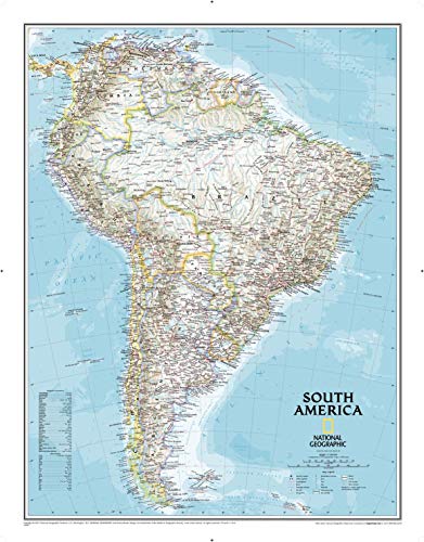 National Geographic South America Wall Map - Classic (23.5 x 30.25 in) (National Geographic Reference Map)