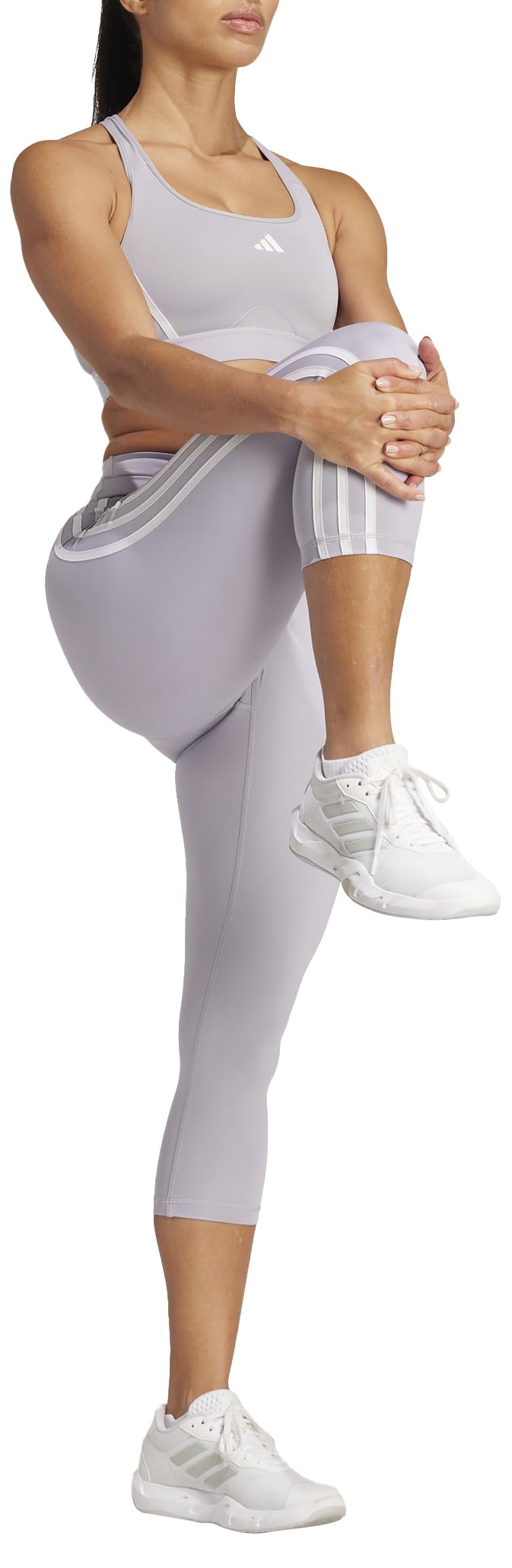 Adidas Damen Strumpfhose Train Essentials 3-Stripes High-Waisted 3/4 Leggings