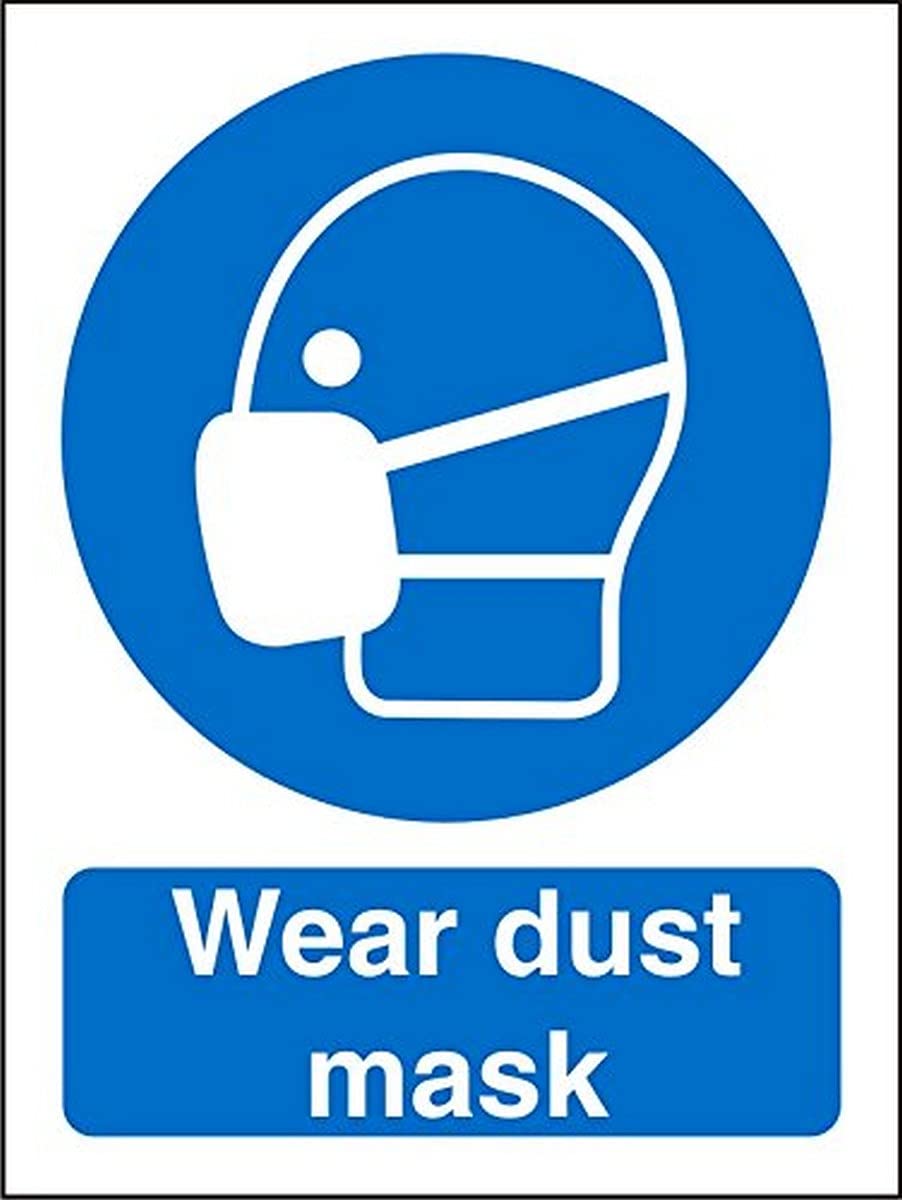 Seco Wear Dust Mask Sign, 150mm x 200mm - 1mm Semi Rigid Plastic