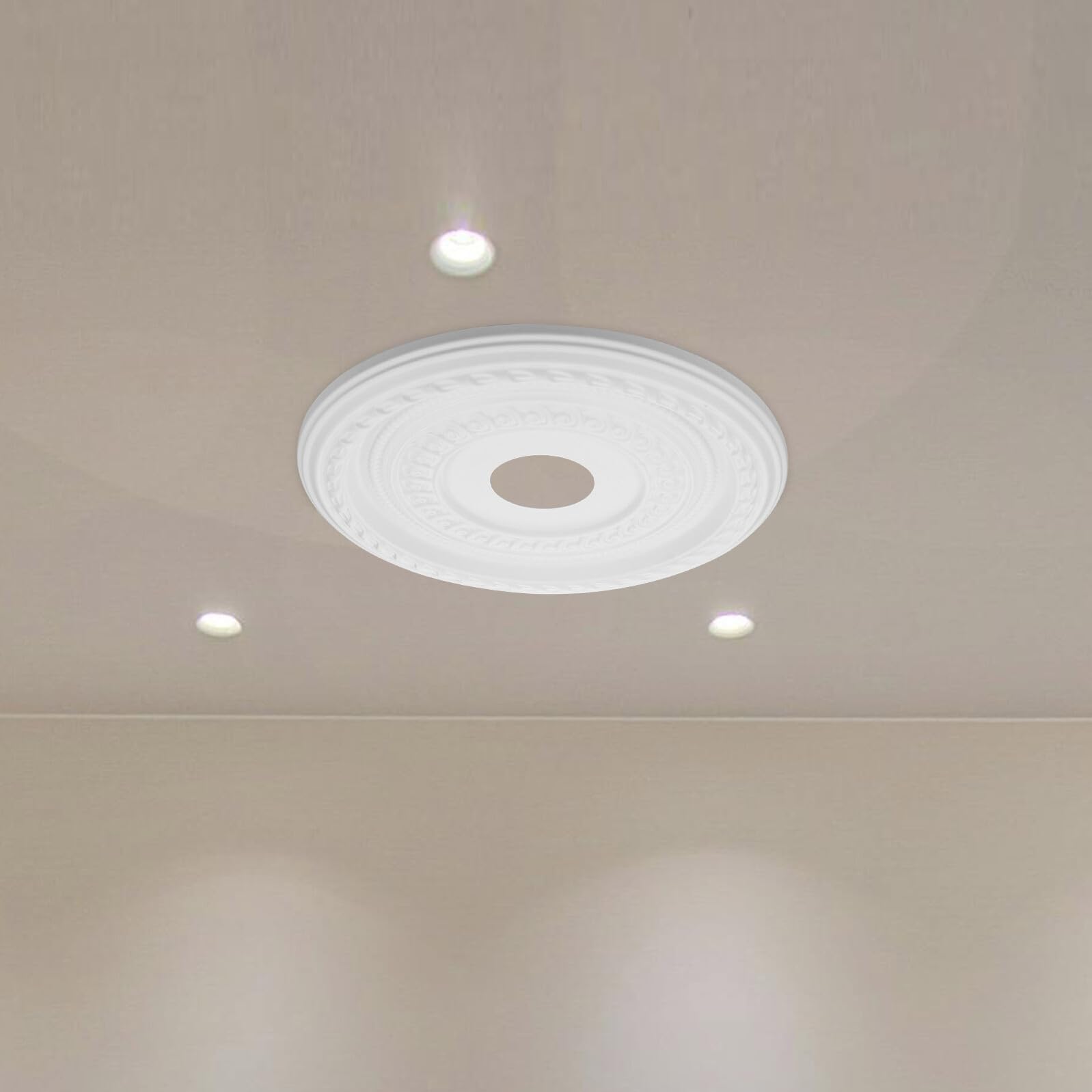 STOBAZA Medaglione da Soffitto Bianco in PU, Decorazione Raffinata per Lampadari e Plafoniere, Facile da Installare, per Casa e Ambienti Commerciali
