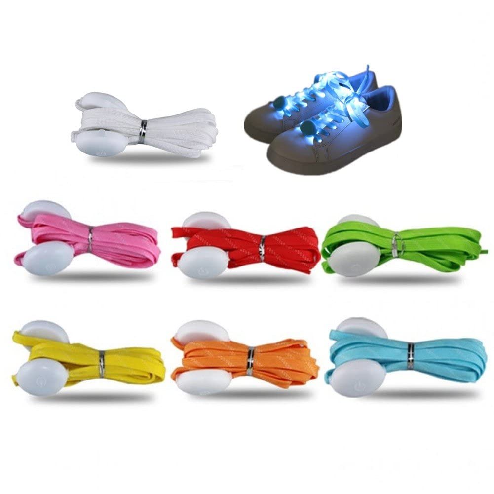 Danlai As Shown 7 Pairs Led Light Up Shoelaces Flashing Shoestrings Flash Light Shoelaces Battery Powered For Night Party Running