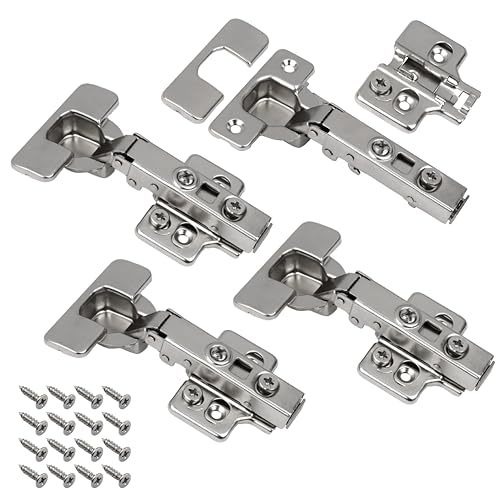 Charnière 3D Softclose compatible IKEA BESTA meuble et porte avec cache – Montage facile et réglage simple (4 pièces)