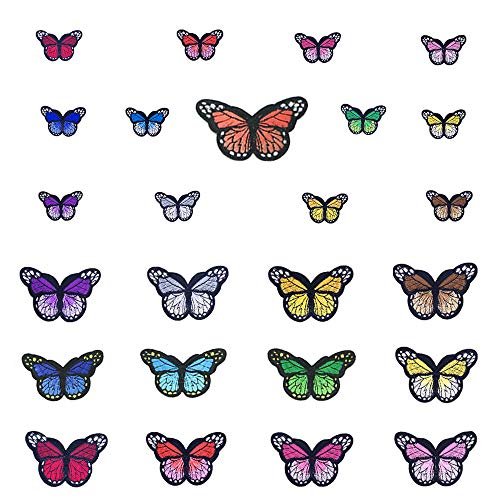 Aweisile 27 Piezas Mariposa Parches Mariposa Parche de Bordado Apliques Parches Ropa Bordados Apliques para Ropa DIY Accesorios Decorativos para Planchar y Coser