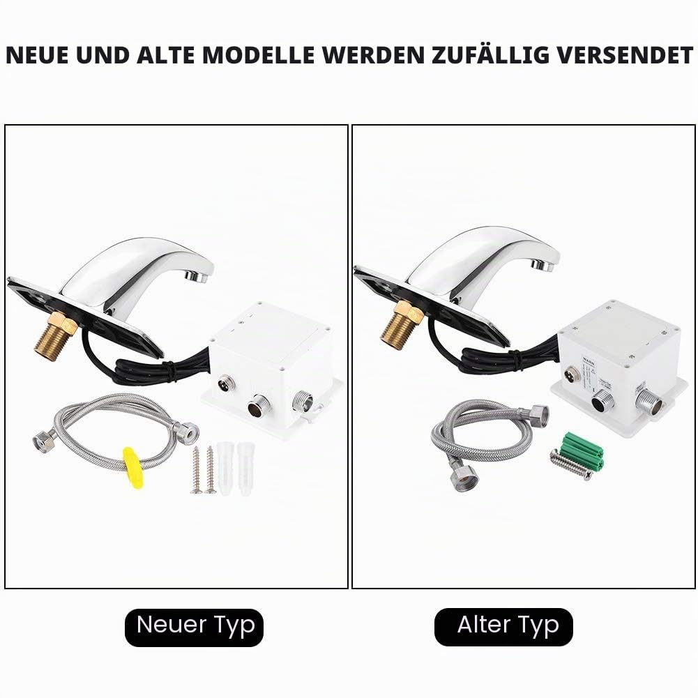 Infrarot Sensor Wasserhahn, Smart Berührungslos Waschtischarmatur Waschbecken Automatik Einhebelmischer Handwaschbecken mit Steuerbox für Küche Badezimmer Haushalt