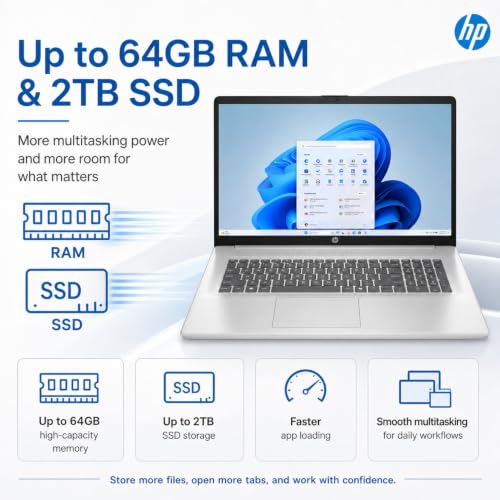 Image of HP New Released 17.3 inch FHD Business Laptop(2026 /2027Edition), Powerful AMD Ryzen 5 7430U(Beats Core i7-1335U), Wi-Fi 6, Bluetooth 5, Ultra Quiet Design, Long Battery Life, Windows 11 with MS365 for Web