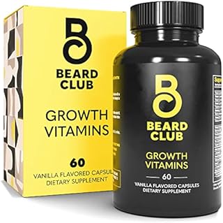 Beard Club - Beard Growth Vitamins - Grow A Thicker Fuller Beard, Fill in Patches - Biotin, Minerals, Multi-Vitamins That Support and Stimulate Healthier Facial Hair Growth