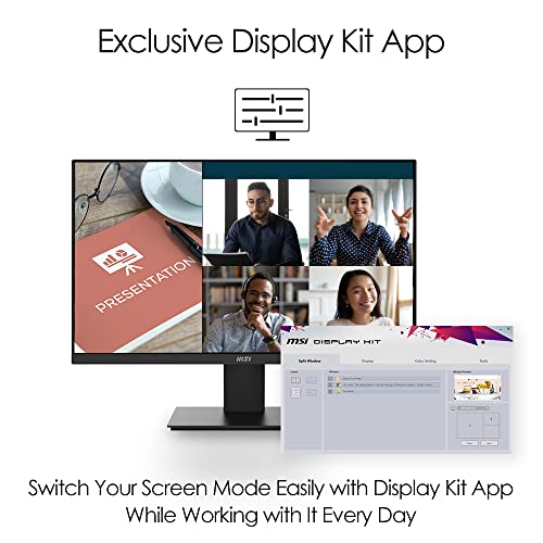 Image of msi Pro MP241X 24 inch Monitor, Full HD 1080p, 75Hz Refresh Rate, Anti-Glare Display, Less Blue Light, VESA Mountable, HDMI and VGA, Black