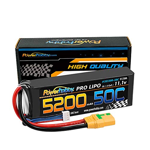 PowerHobby 3S 11.1V 5200mAh 50C Lipo Battery w XT90