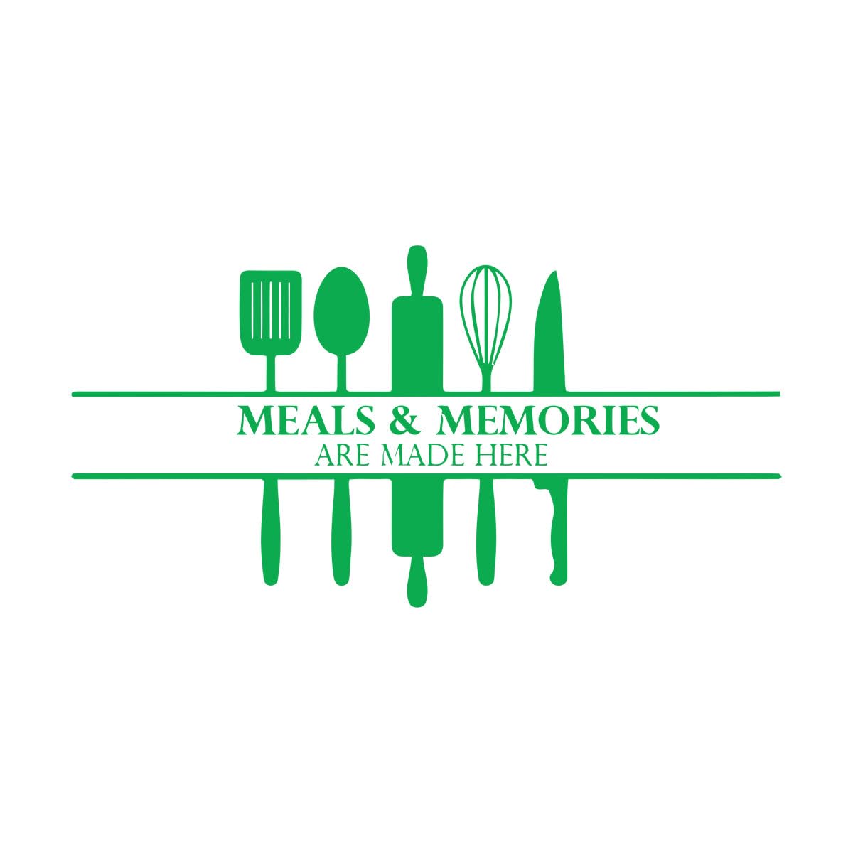 Kitchen Wall Decal Meals and Memories Quote Vinyl Wall Sticker Kitchen Background Home Decoration Mural Art Decals Stickers Large