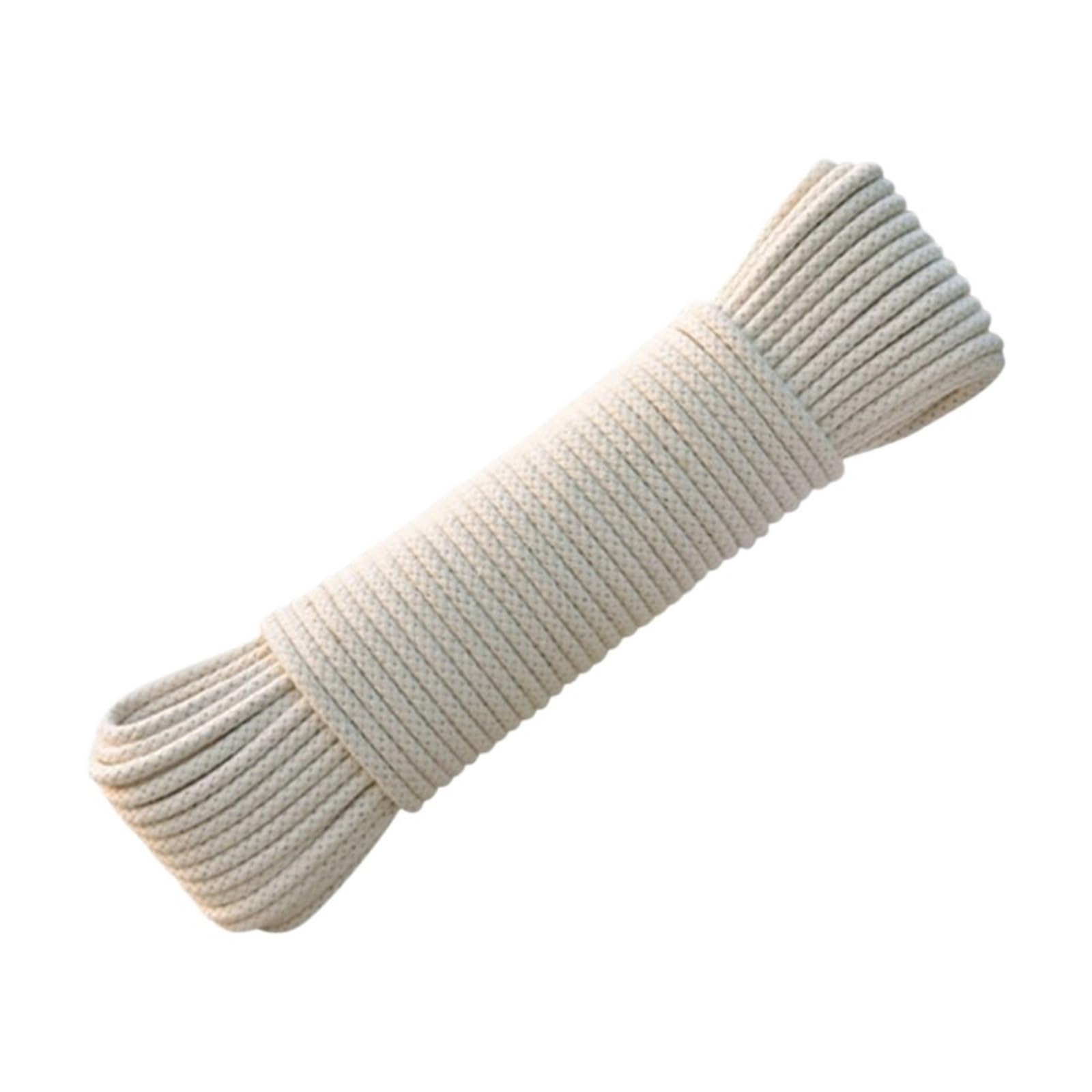 Laundry Line Durable Strong Cotton Rope Soft Clothes Drying Braided Outdoors Balcony Garden(25M)