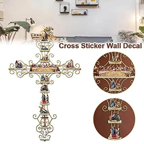 Fencelly Religieuze Cross Sticker Muursticker Het leven van Christus Collectie Muurkunst Sticker Opknoping Kruis voor Home Window Decor - Image 8