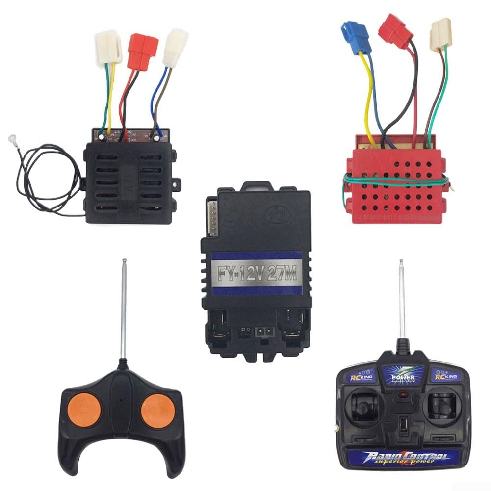 Récepteur de télécommande 27 MHz 6 V et 12 V pour voiture jouet électrique pour enfants, compatible avec les modèles FY-6V FY-12V 27,145 MHz, ensemble émetteur contrôleur à 4 voies (FY-12 V 27 m)