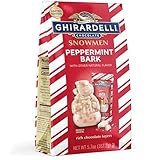 GHIRARDELLI Peppermint Bark Snowmen – Limited Edition Holiday Chocolate Candy Featuring Layers of Rich Chocolate Layers with Festive Peppermint Flavor, 5.7 oz Bag