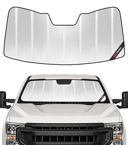 Pigenius Windshield Sun Shade for Ford F250/F350 2017-2022. Reflective Aluminum Film Front Window...