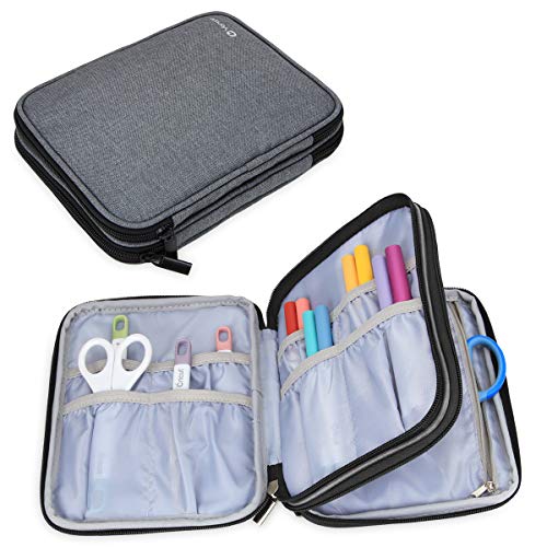 Yarwo Carrying Bag Compatible With Cricut Accessories, Organizer Case For Craft Pen Set And Basic Tool Set Storage, Gray Color, Bag Only #TOP12