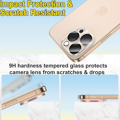 Image of 4youquality Camera Lens Protector for iPhone 16 Pro and iPhone 16 Pro Max, 9H Tempered Glass, Anti-Scratch, Case-Friendly, 3-Pack