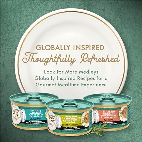 Fancy Feast Medleys Wet Cat Food, Florentine Collection Variety Pack 3 Flavours - 85 g Can (12 Pack) image 2