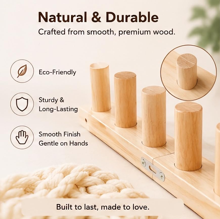 Image of Aeelike Chunky Blanket Loom 39 inch Adjustable Foldable Portable Loom Kit - No Need Needles Crochet Knitting Jumbo Chunky Blanket for Adults Beginners DIY Handmade Carft Gift
