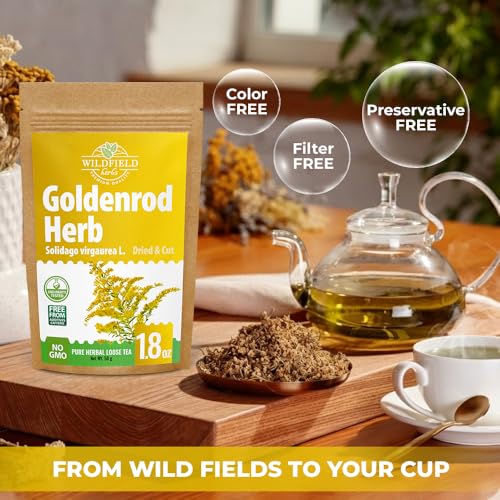 Image of 1.8 oz. Goldenrod Tea Herb Golden Root (Solidago Virgaurea L.) - 50g Dried Golden Rod Herbs Herbal Tea