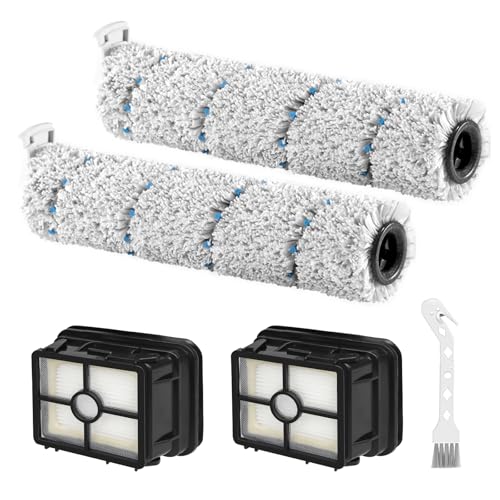 YUEYEE 2 Pack 2787 Brush Roller & 1866 Filter Replacement for Bissell CrossWave Cordless Max 3515G 2554 2554A 2590 2593 2596, HydroSteam Plus 35151 3515 3513 3518 B0440 Vacuums, Part 1618638 1608684