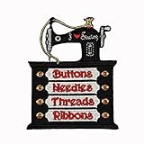 ID 0108 Sewing Machine Patch Retro Thread Sew Embroidered Iron On Applique