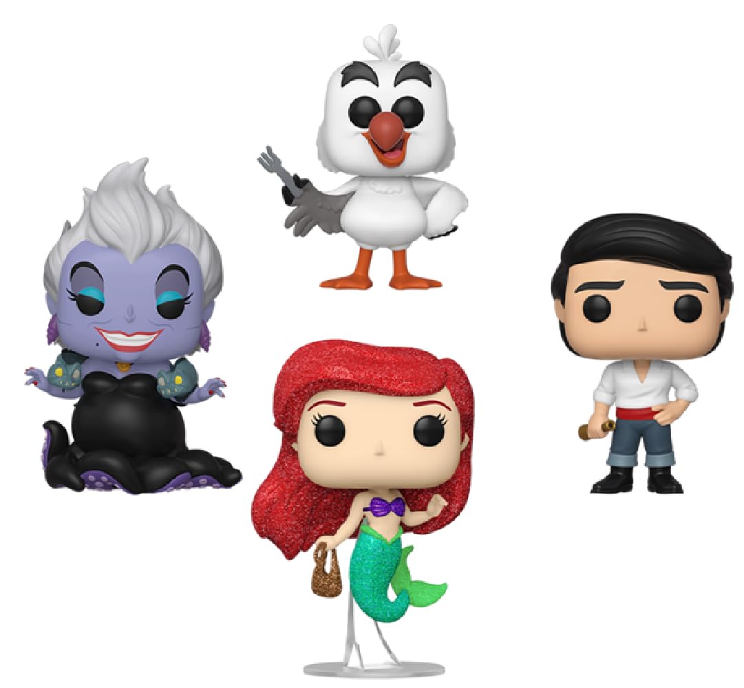 Funko Pop! Disney: Little Mermaid - Ursula - 4 Pack - Diamond Glitter - Collectable Vinyl Figure - Gift Idea - Official Merchandise - Toys for Kids & Adults - Movies Fans