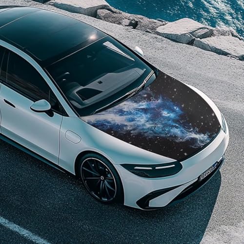 Image of Wolf Style Car Hood Cover Protector for SUV Sedans Trucks, Elastic Polyester Waterproof Sun-Proof Auto Hood Flag Patriotic Decorative Car Accessories